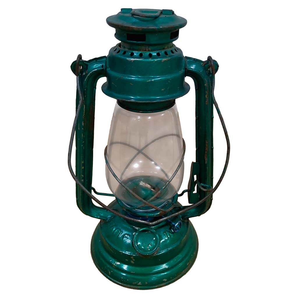 Wonderlust Deco - Farol portavelas de metal artesanal azul 18x18x32 Azul 18x18x32h cm
