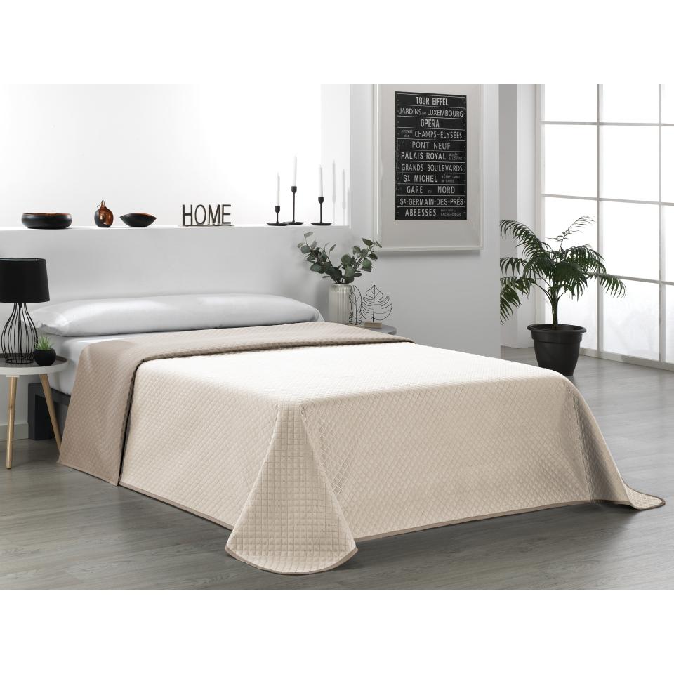 VALENTIA HOME Colcha Bouti Reversible Bicolor Rombo | Cama 90/105/135/150/180 CM | Ideal Todas Estaciones