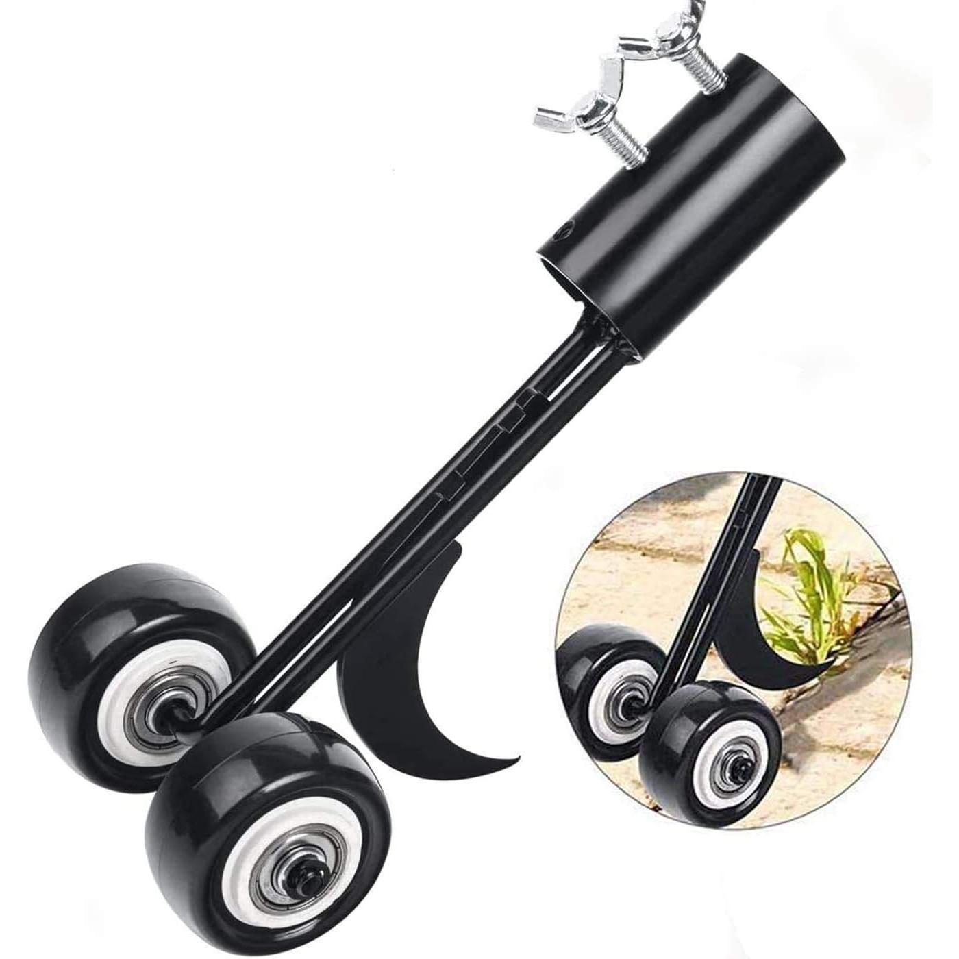 RICEEL Herramienta para desmalezar patio con ruedas,Herramienta para desmalezar jardín,Desmalezar sin arrodillarse para limpiar entre losas, bloques, patios y césped