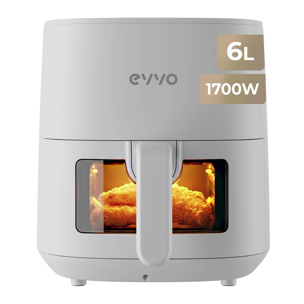 Evvo - Freidora de aire Tasty Fryer 6,5 litros 1700W con tecnología Dual Cyclone multifunción hasta 200º
