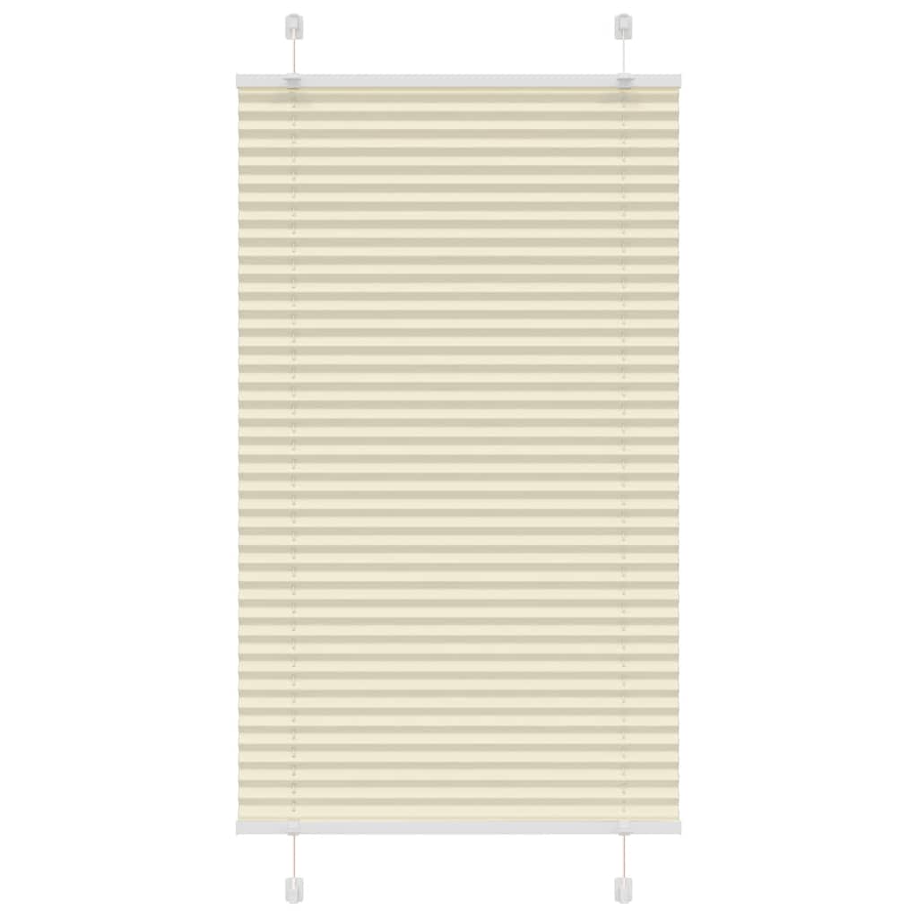 vidaXL Estor Plisado crema 70x100 cm Tela Ancho 69,4 cm Poliéster