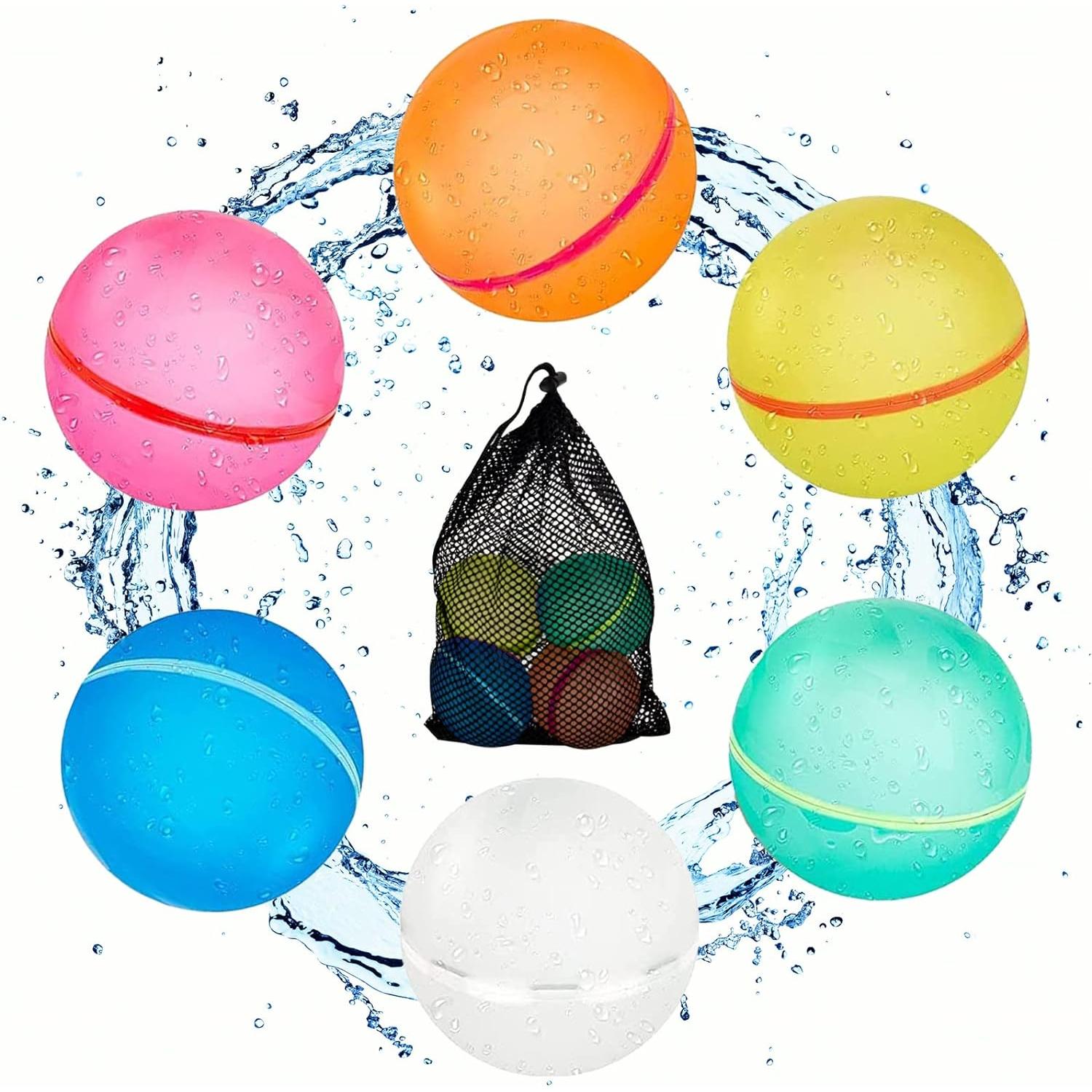 Globos de Agua Reutilizables para Niños y Adultos - 18 Bombas de Agua Magnéticas con Bolsa de Malla