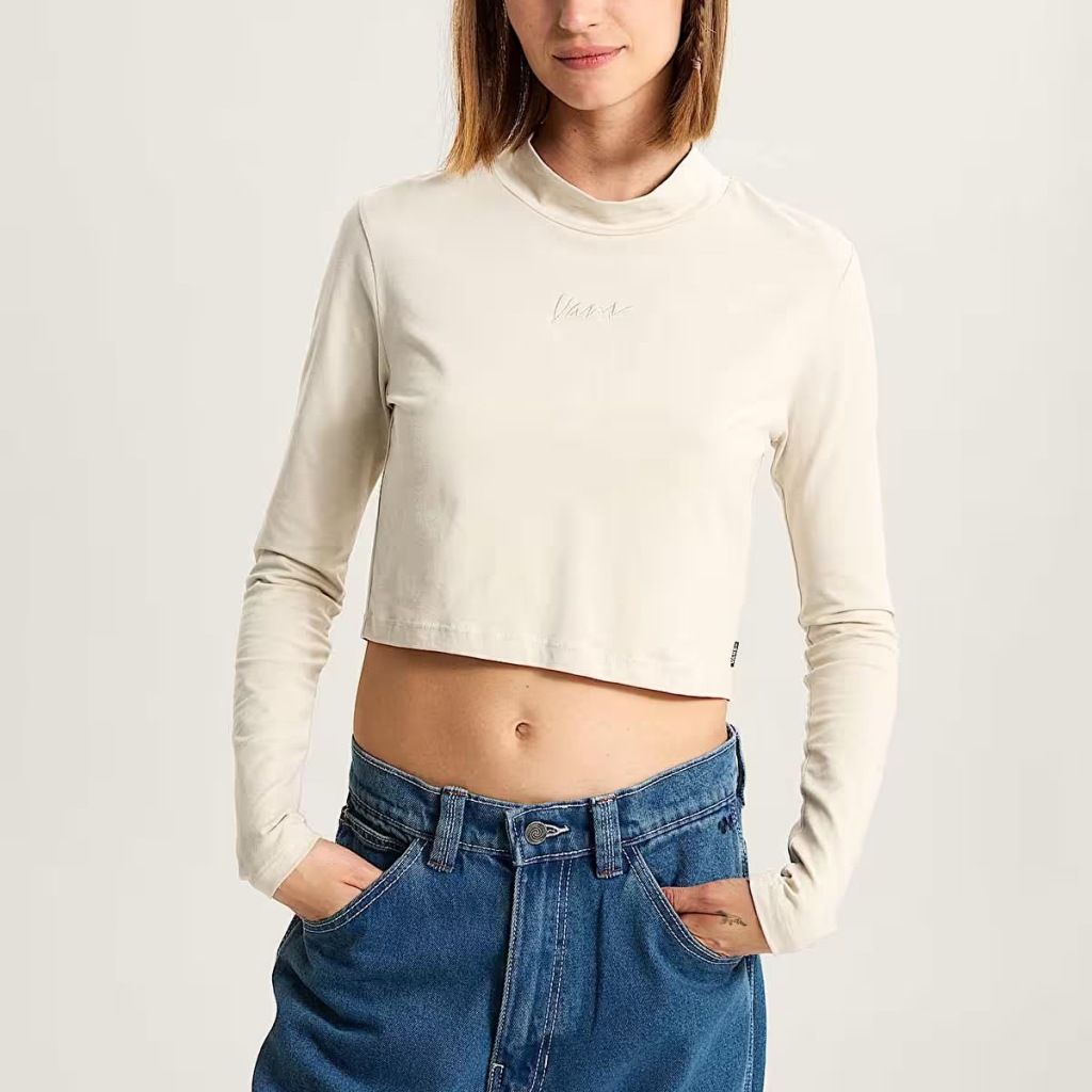 Camisetas Mujer Marca Vans Modelo Script Mini Mock Ls