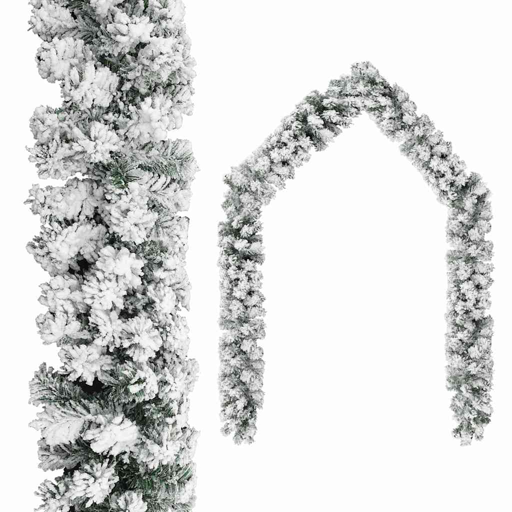 vidaXL Guirnalda de Navidad con Nieve Flocada PVC Decoración Fiesta Multitalle