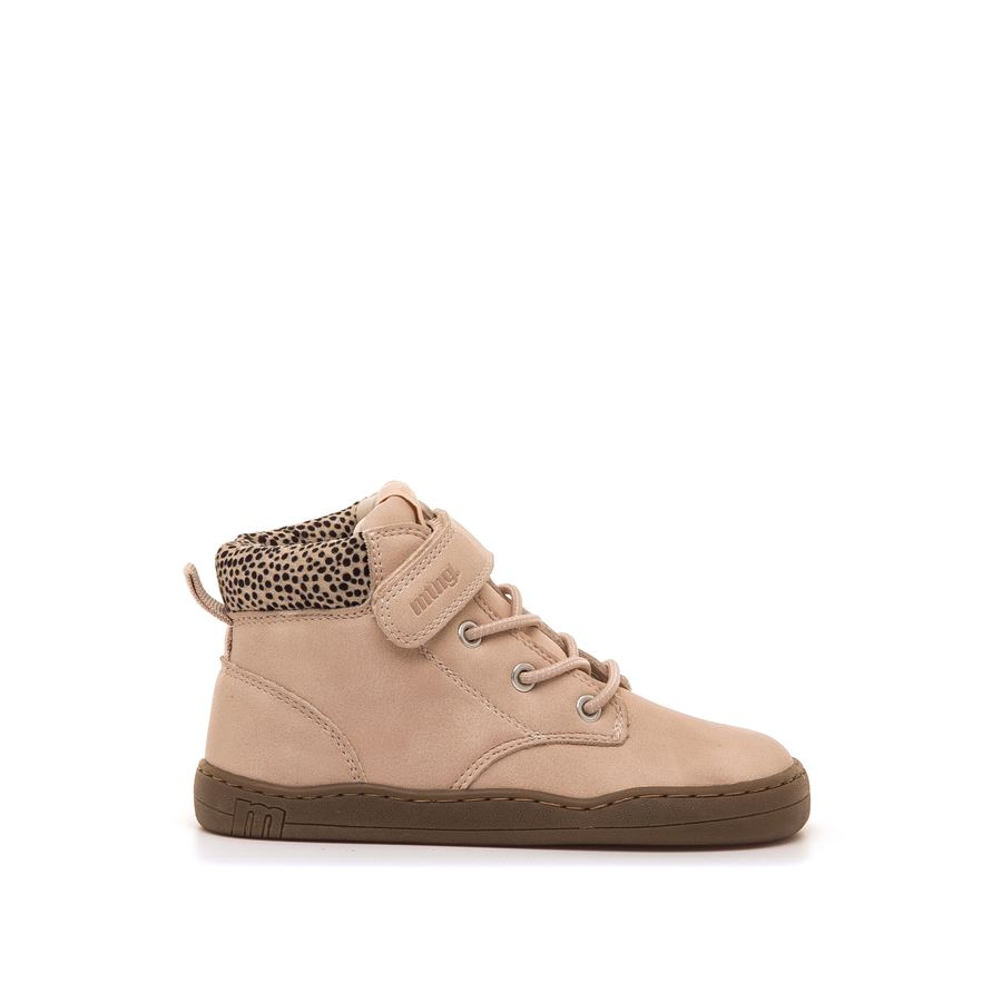 Botines Mustang 49081 Story horma Respect 2 para niña, rosa claro, cierre de cordones y velcro