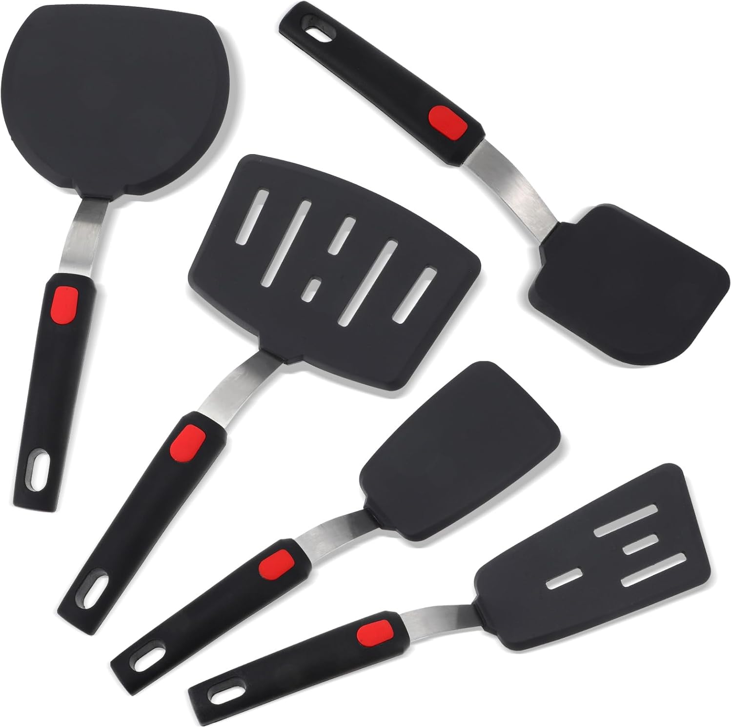 Juego de espátulas de silicona, juego de 5 piezas, espátulas de silicona antiadherentes, resistentes al calor, utensilios de cocina