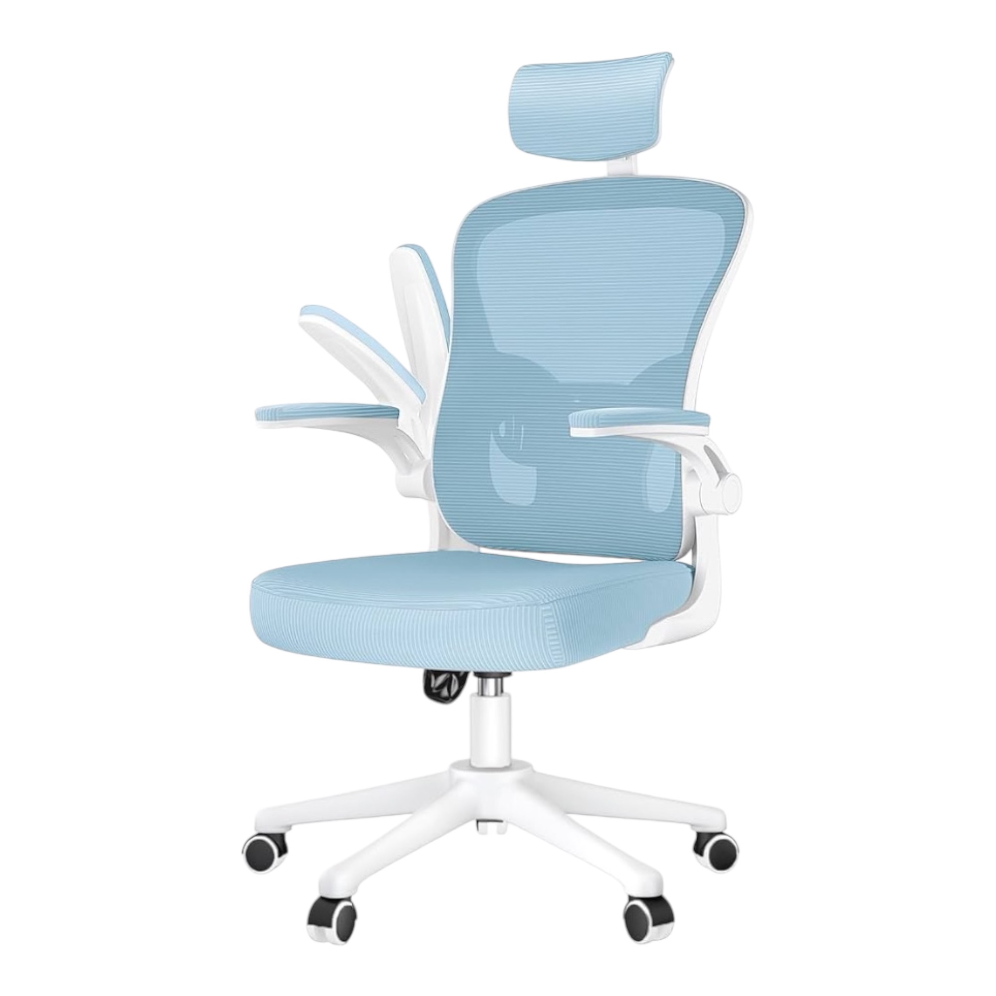 Silla de Oficina, para Gaming, Escritorio Ergonómica con Reposacabezas, Ajustable y con Soporte Lumbar  Respaldo de Malla Transpirable  Reposabrazos Abatibles de 90°  Giratoria 360° (SF168-001 6190 )