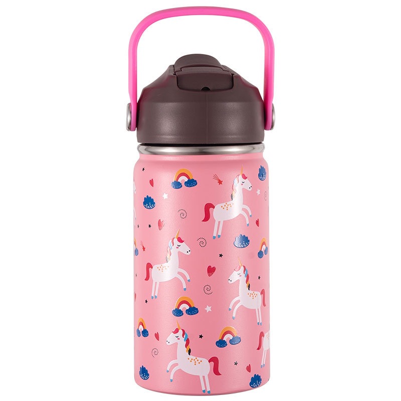 Botella de Agua de Maple inoxidable de 350ml para niños (20 Diseños) mantiene El Frío y el color-Reutilizable térmico | Libre de BPA | Mantiene 24H frío/Caliente 12H | Thermo & Hermético-Prueba de Fugas de Doble comparación (TK350 1099 F6 D7)