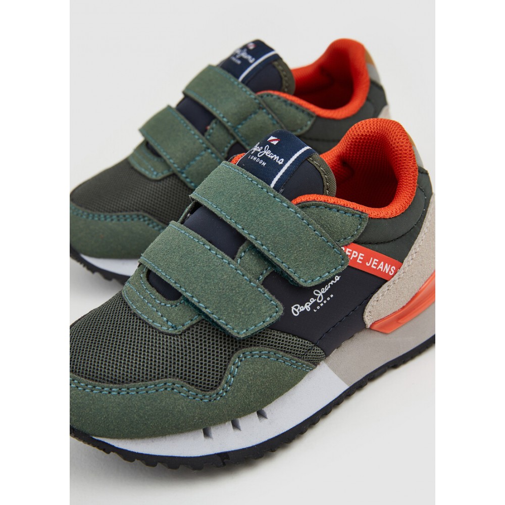 Zapatillas Niño Pepe Jeans London Verde Naranja