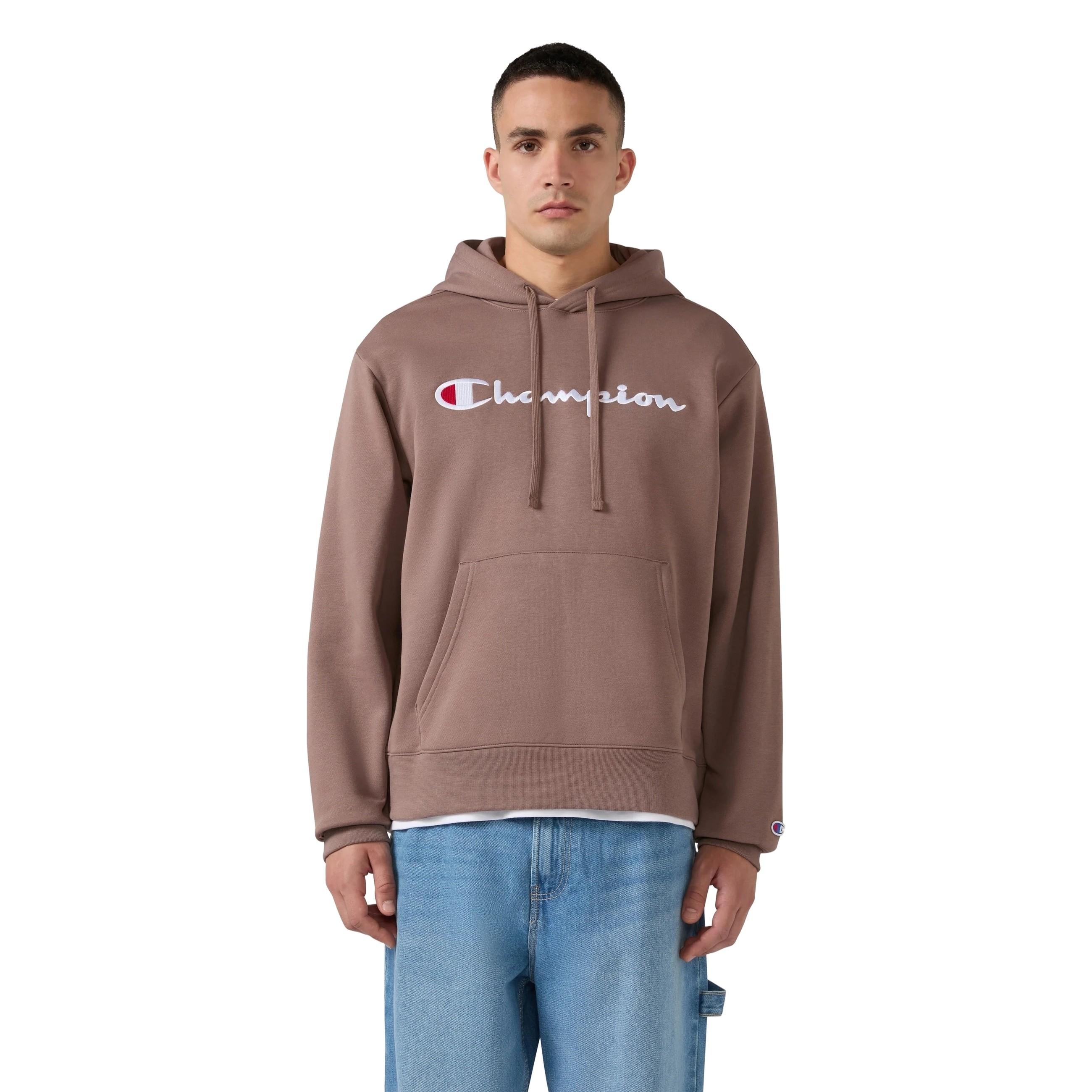 SUDADERA CHAMPION MARRON EMBROIDERED LOGO HOODIE