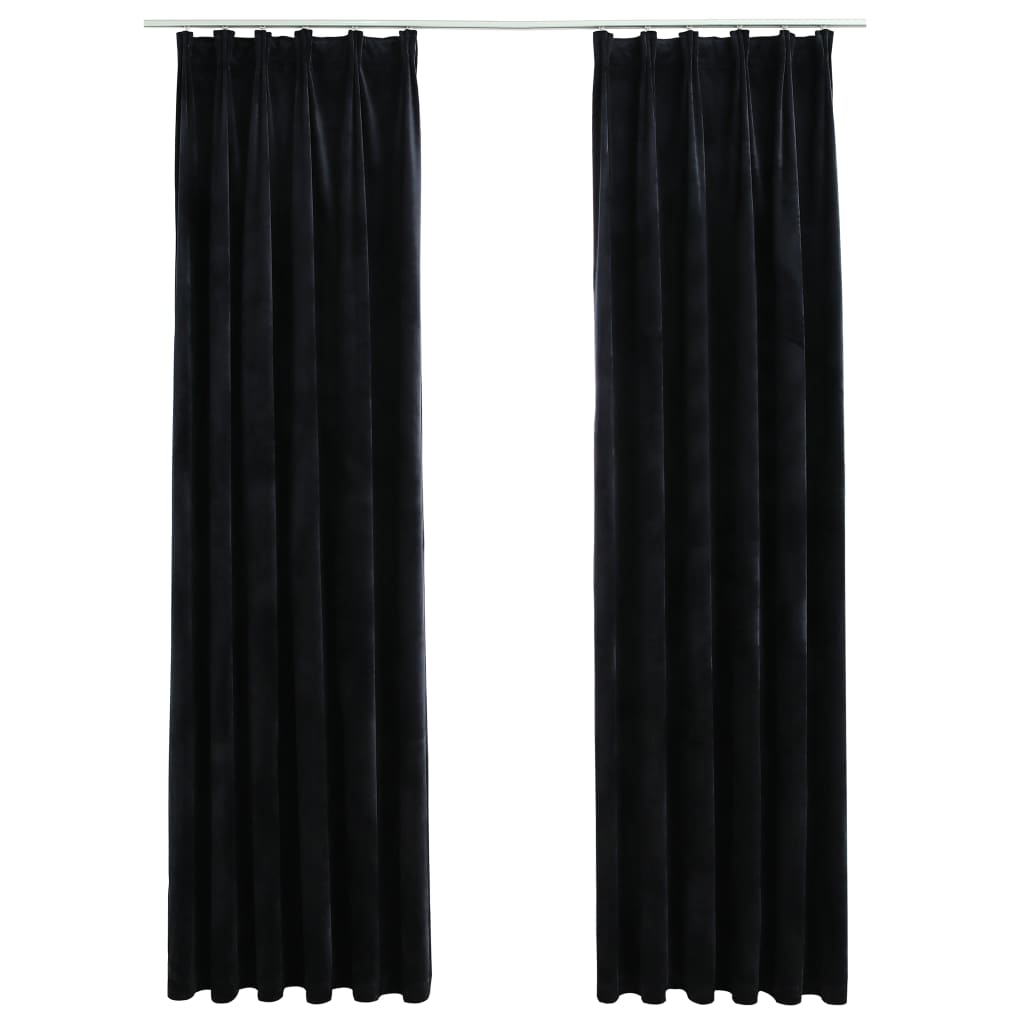 vidaXL Cortinas Opacas con Ganchos 2 Piezas 140x245 cm Terciopelo Casa Color Crema, Beige, Negro y mas