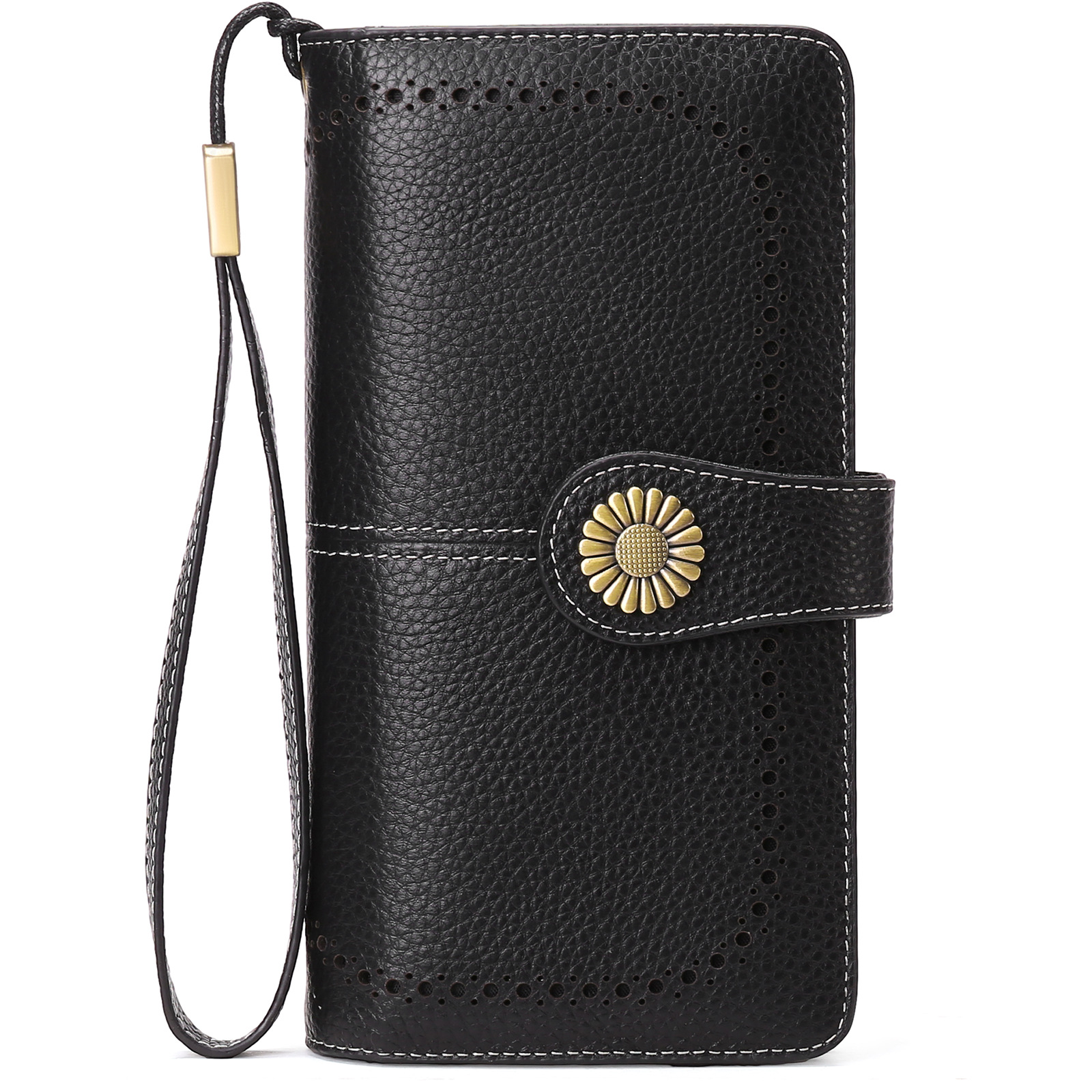 Billeteras de cuero para mujer, tarjetero de crédito con bloqueo RFID, pulsera de gran capacidad | with RFID Blocking, Large Capacity, Wristlet, with RFID Blocking, Large Capacity, Wristlet