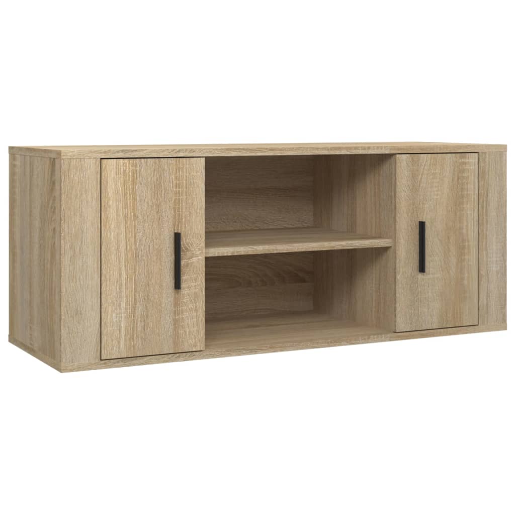 vidaXL Mueble para TV madera contrachapada color roble 100x35x40 cm