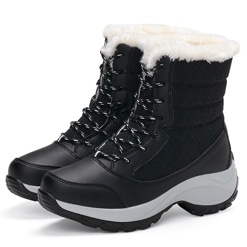 MOV Botas De Nieve Para Mujer Con Plataforma Antideslizantes Botines De Invierno Con Pelo Acolchado Altura De La Botas Hasta La Rodilla Impermeables