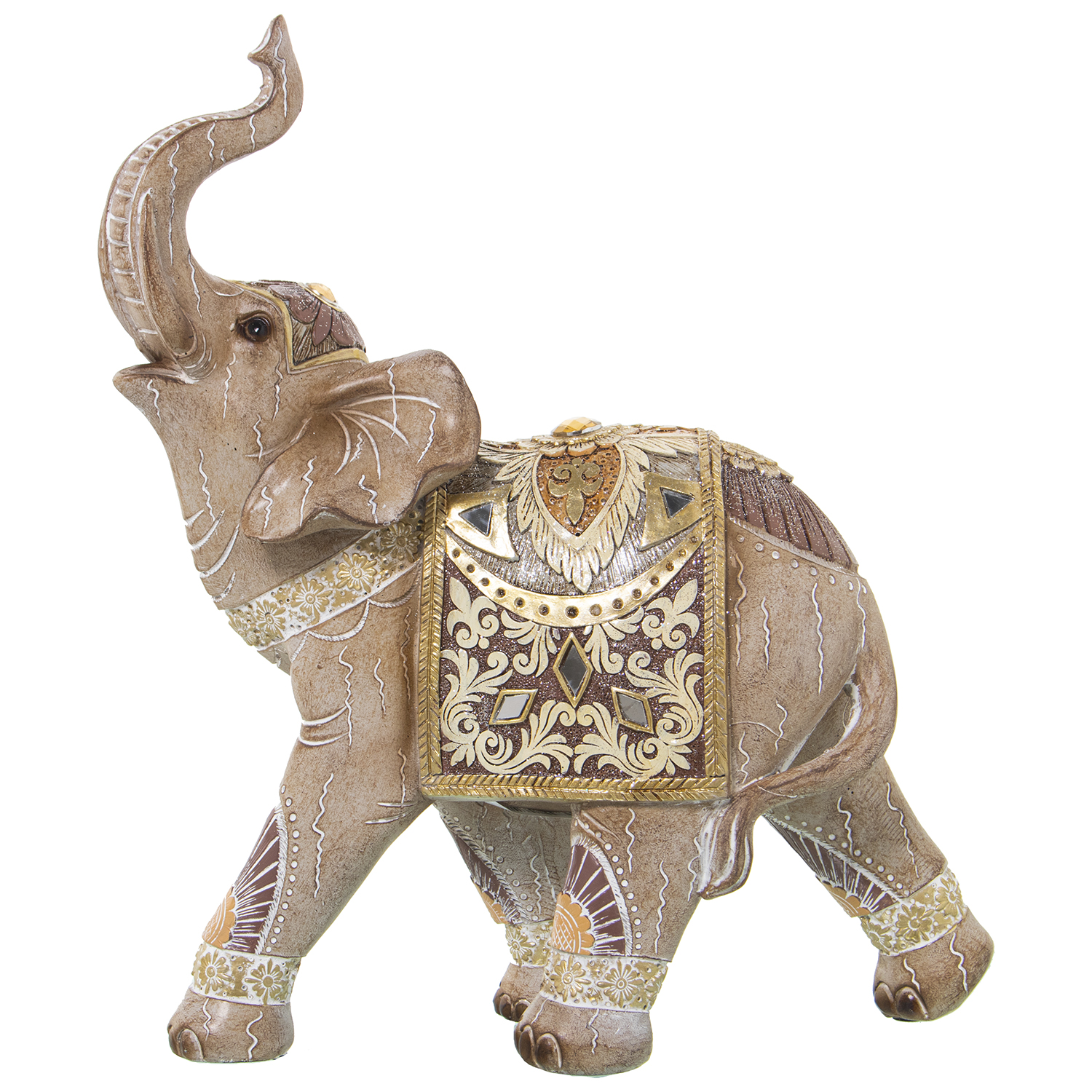 Figura resina elefante dorado 27x11x31cm