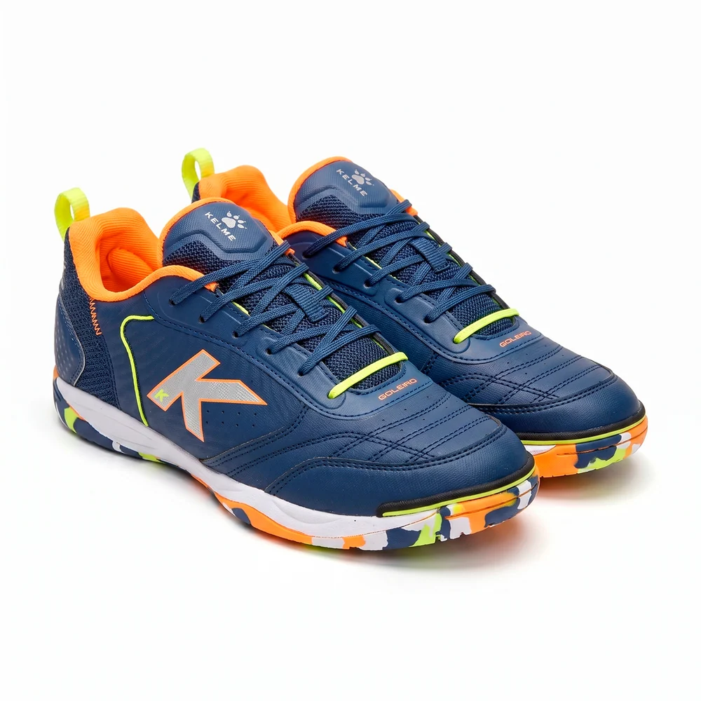 Zapatillas Kelme de fútbol sala GOLEIRO INDOOR para niños, piel sintética con suela de goma