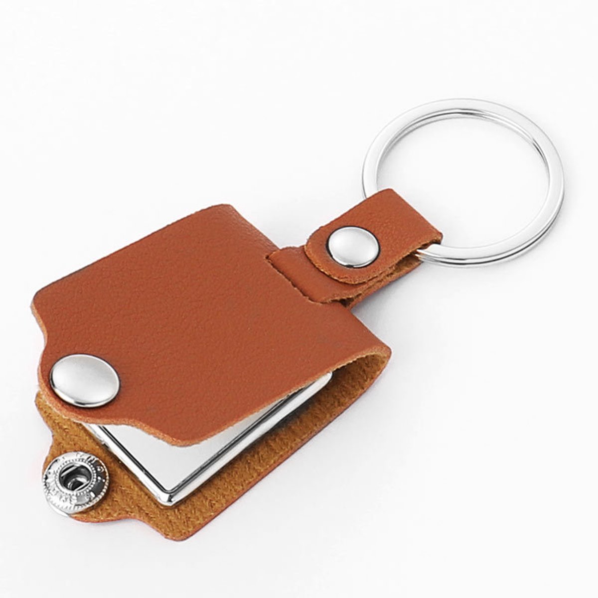 Lege foto sleutelhanger, foto sleutelhanger leren hoesje sleutelhanger unieke foto clip accessoires lege foto sleutelhanger geschikt voor diverse - Bruin