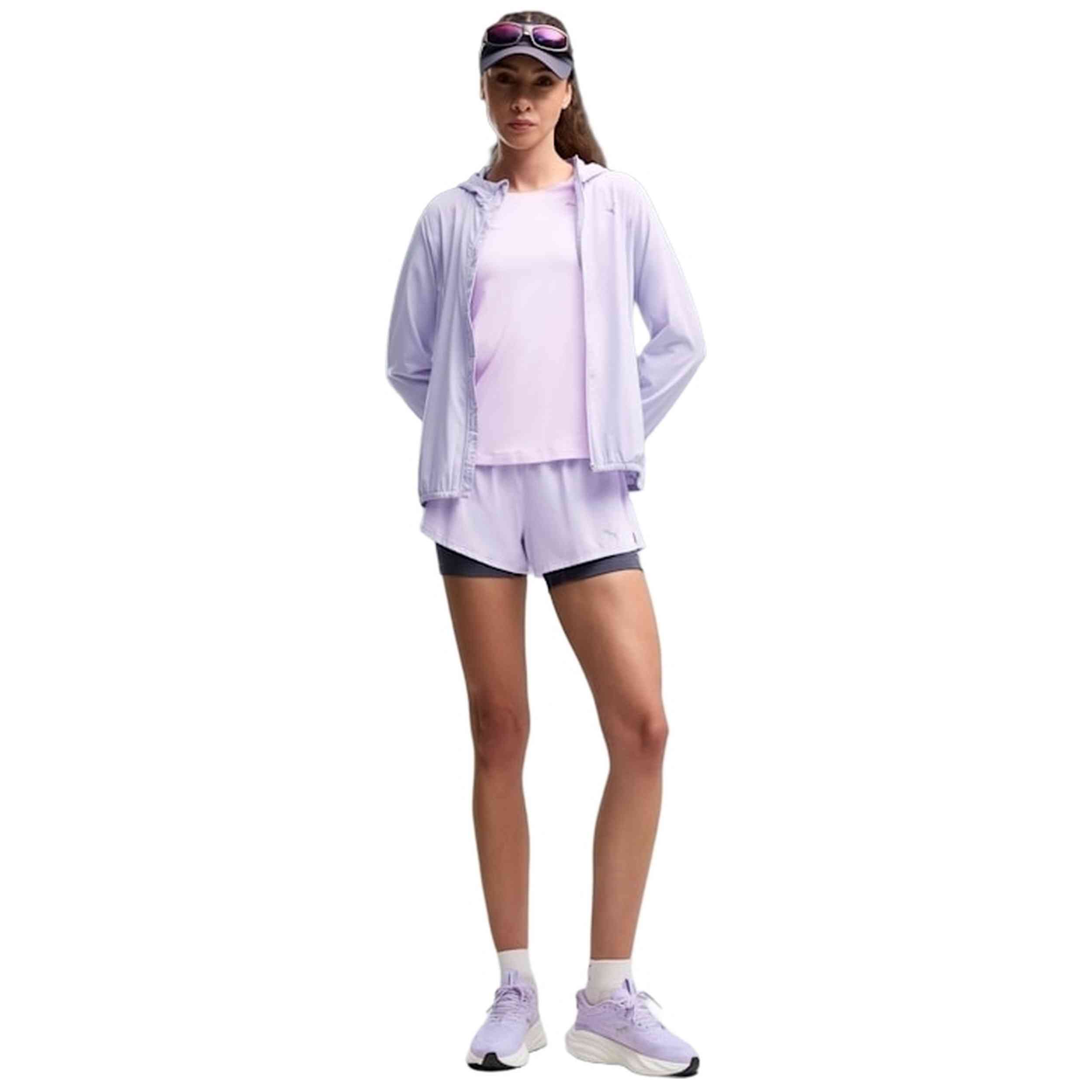 Short Puma modelo W Run Velocity 2In1 en color Lila