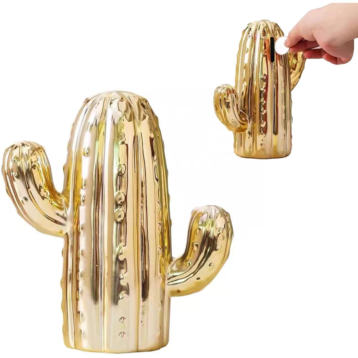 1 Alcancía para adultos, Banco de dinero de Cactus de Cerámica para Niños, Bonita decoración de Monedos, Regalos