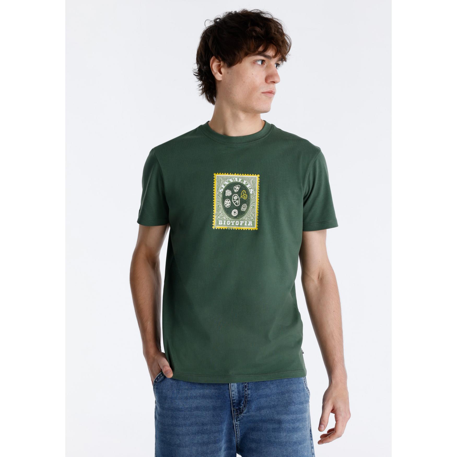 SIX VALVES - Camiseta Central Biotopia Verde