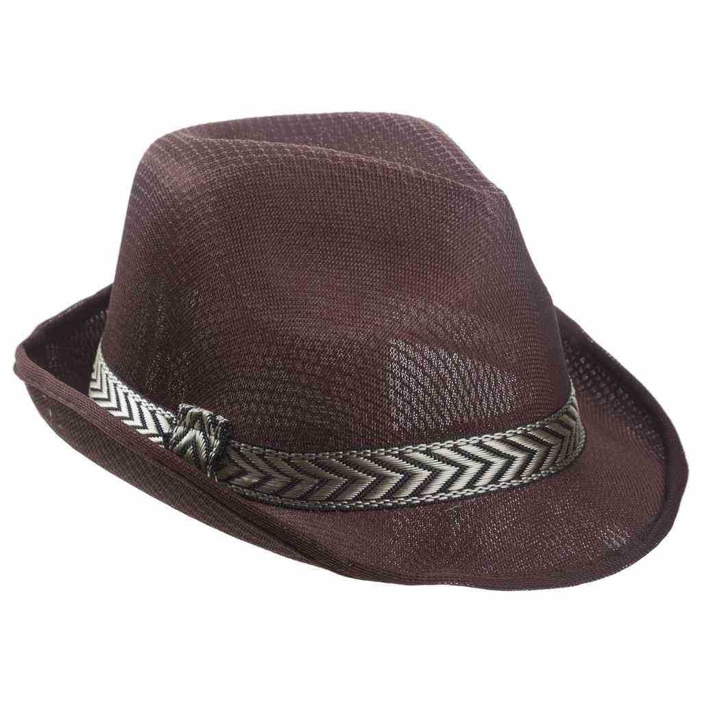 Wonderlust Deco - Sombrero fedora marrón con cinta 58cm Marrón 58cm