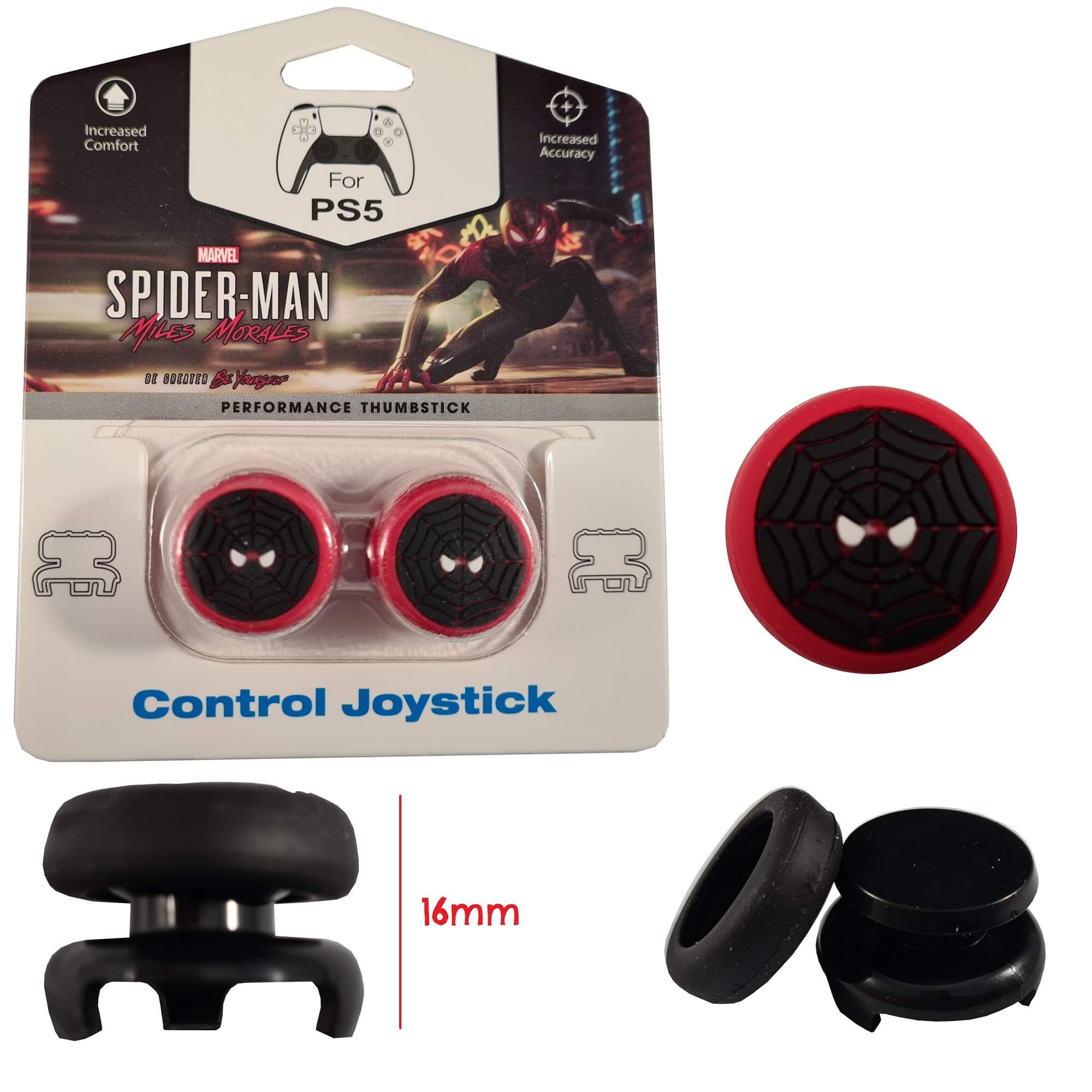 CAELLUMA - Kit Mejora Gaming para PS5 y PS4: Funda de Joystick + Alzadores de 16mm - Eleva tu Juego