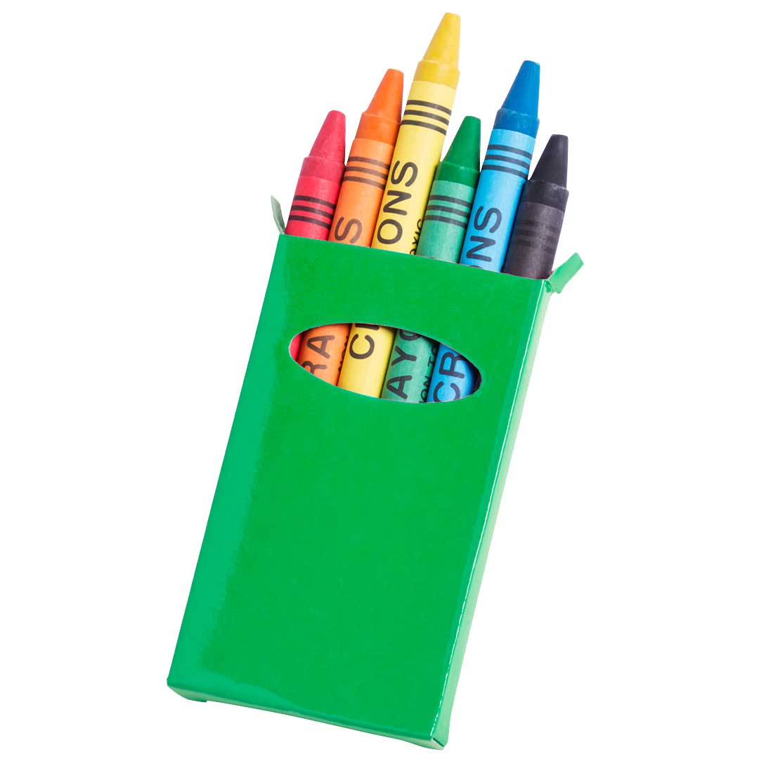 Cajas de cartón con 6 Ceras de Colores. El Regalo Ideal para dar a niños y niñas en Cumpleaños, colegios guarderías y eventos Infantiles. Perfectas para desarrollar la creatividad de los más pequeños con sus llamativos y divertidos colores.l