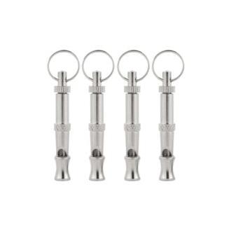 CA Silbatos ultrasónicos para perros Sollbry de 4 piezas, de alta frecuencia, ajustables para entrenamiento, ladridos, sentarse y llamar.