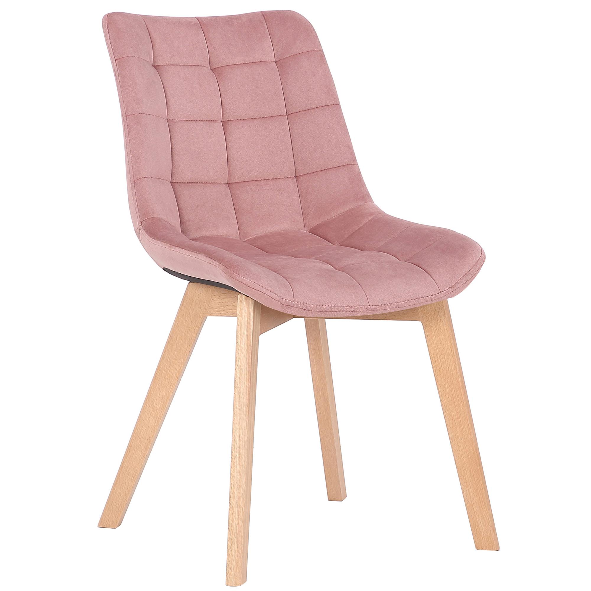 Silla de comedor Passaic en terciopelo Rosado
