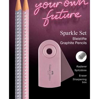 FABER BLISTER 2 LAPICES SPARKLE PERLADO GOMA Y AFILA SLEEVE MINI SPARKLE 24x91x235 Cms.