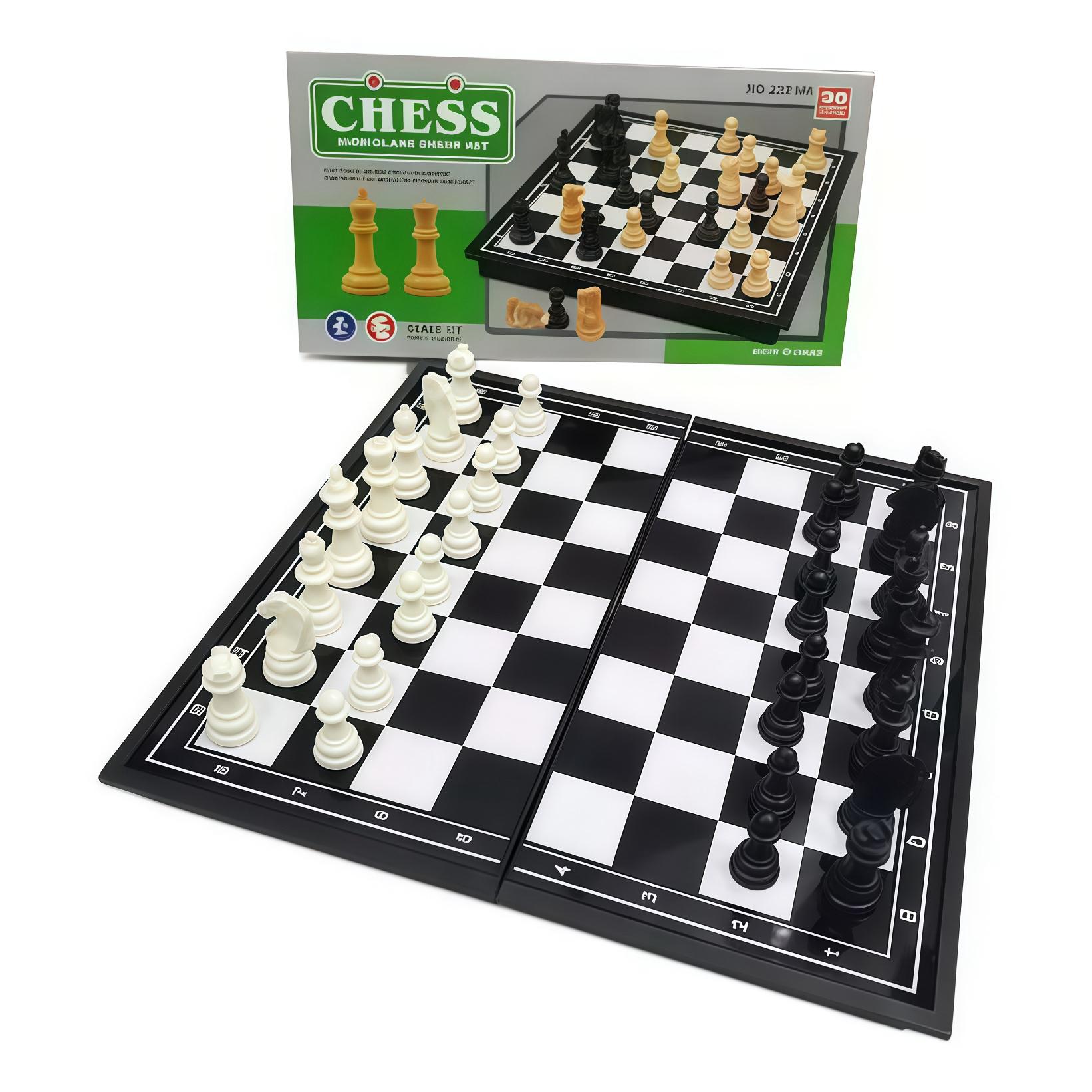 Juego de Ajedrez Clásico Portátil – Tablero Plegable con Piezas Incluidas, Set Completo para 2 Jugadores, Diseño Compacto y Resistente, Ideal Viaje, Hogar y Aprendizaje – Disponible en 26,5 cm, 29,5 cm y 32,5 cm