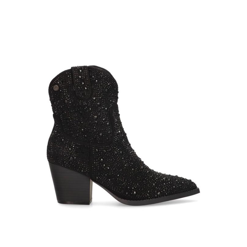 Botin Campero Xti - Mujer - Tacón Medio - Modelo 141723 - Color Negro