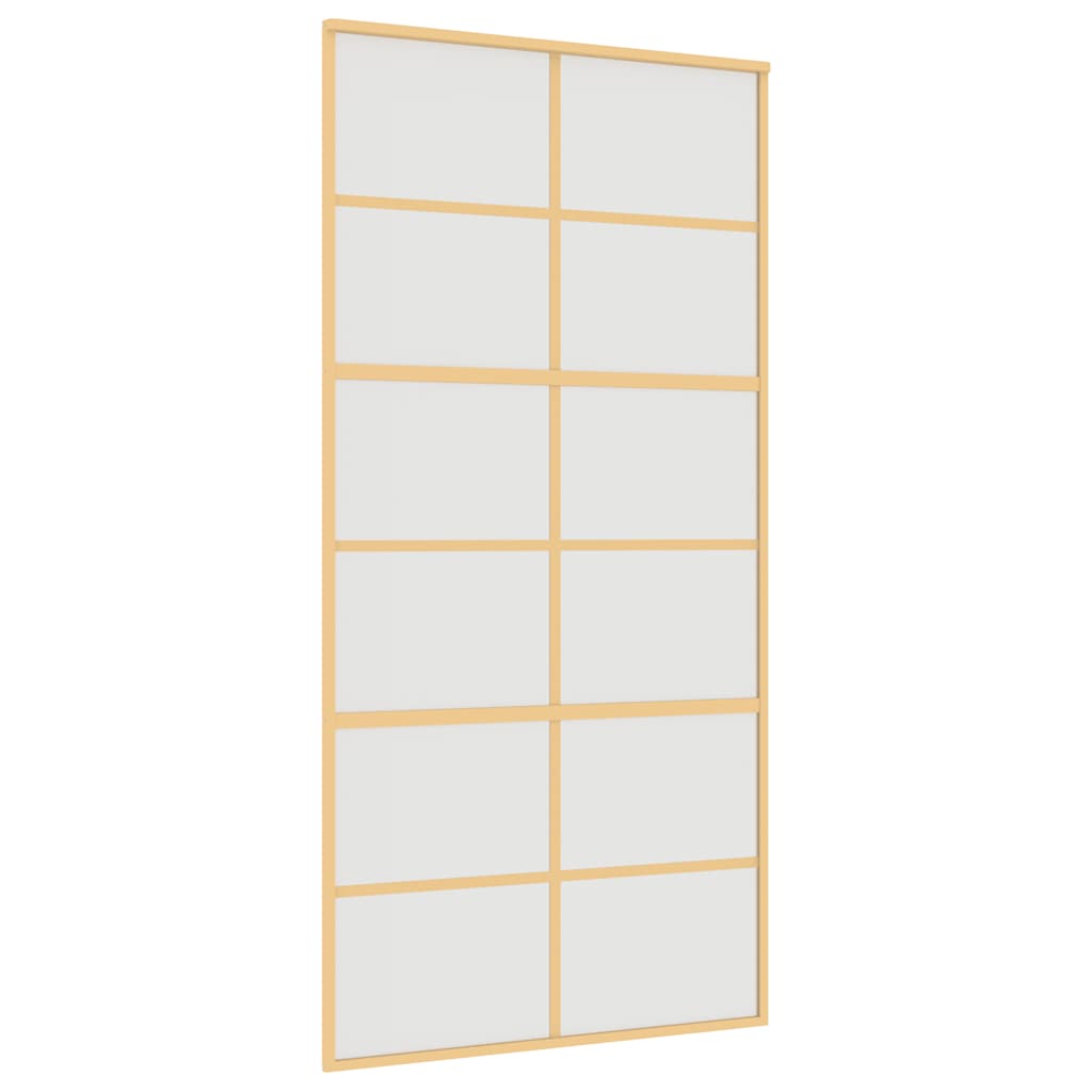 vidaXL Puerta corredera dorada de vidrio ESG esmerilado y aluminio