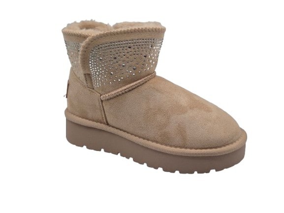 Xti - Botas con pelo para niñas modelo Xti 151300, color beige, cómodas y cálidas para invierno, ideal para uso diario en edad escolar