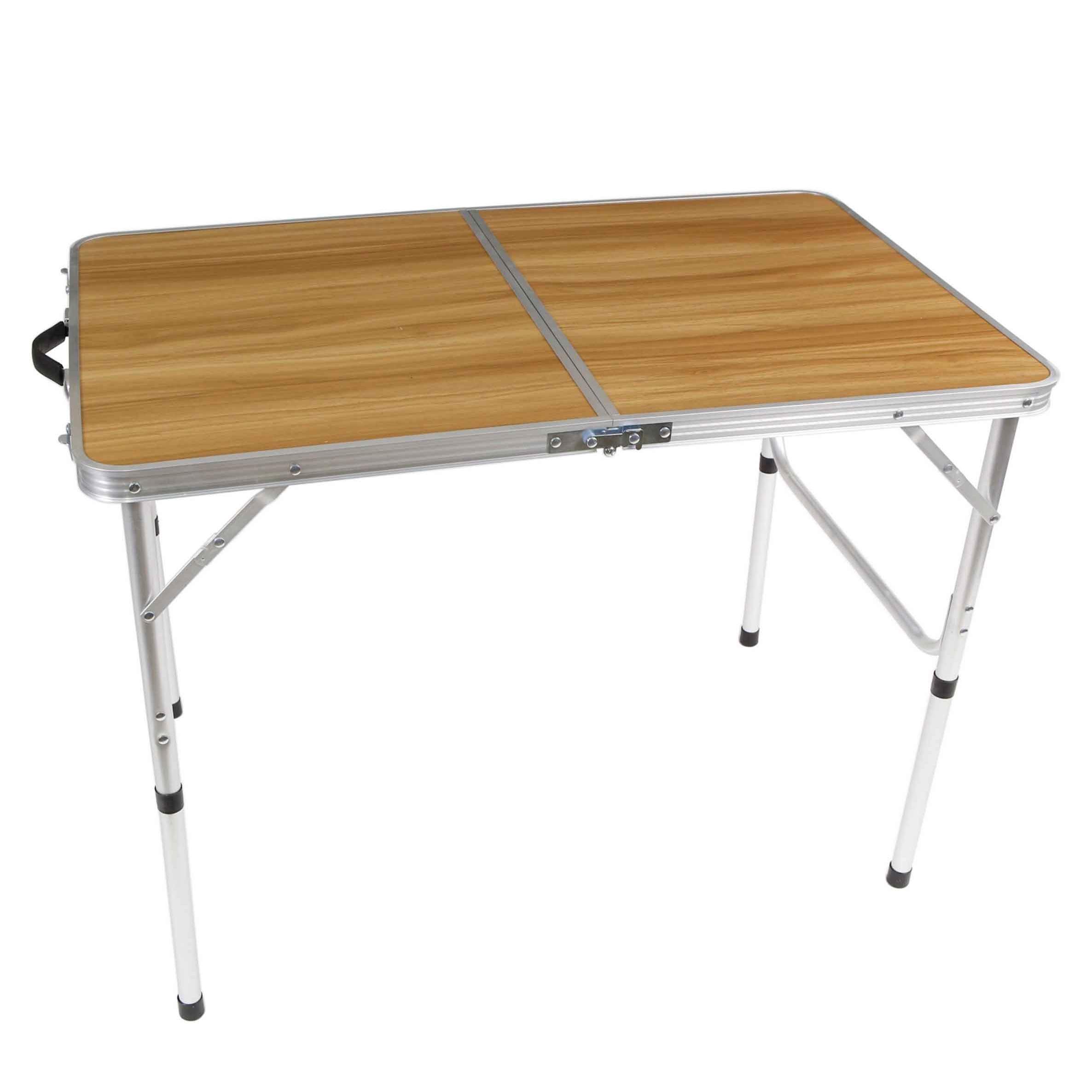 Mesa Plegable Multifuncional The Secret Home - Madera y Acero - 96x60 Cm - Ideal para Jardín, Terraza y Pícnic