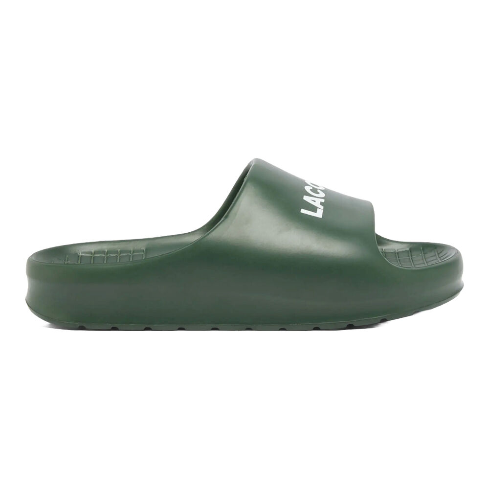 Chanclas Verdes Lacoste Serve Slide 2.0 Dark Green White Cómodas y Duraderas