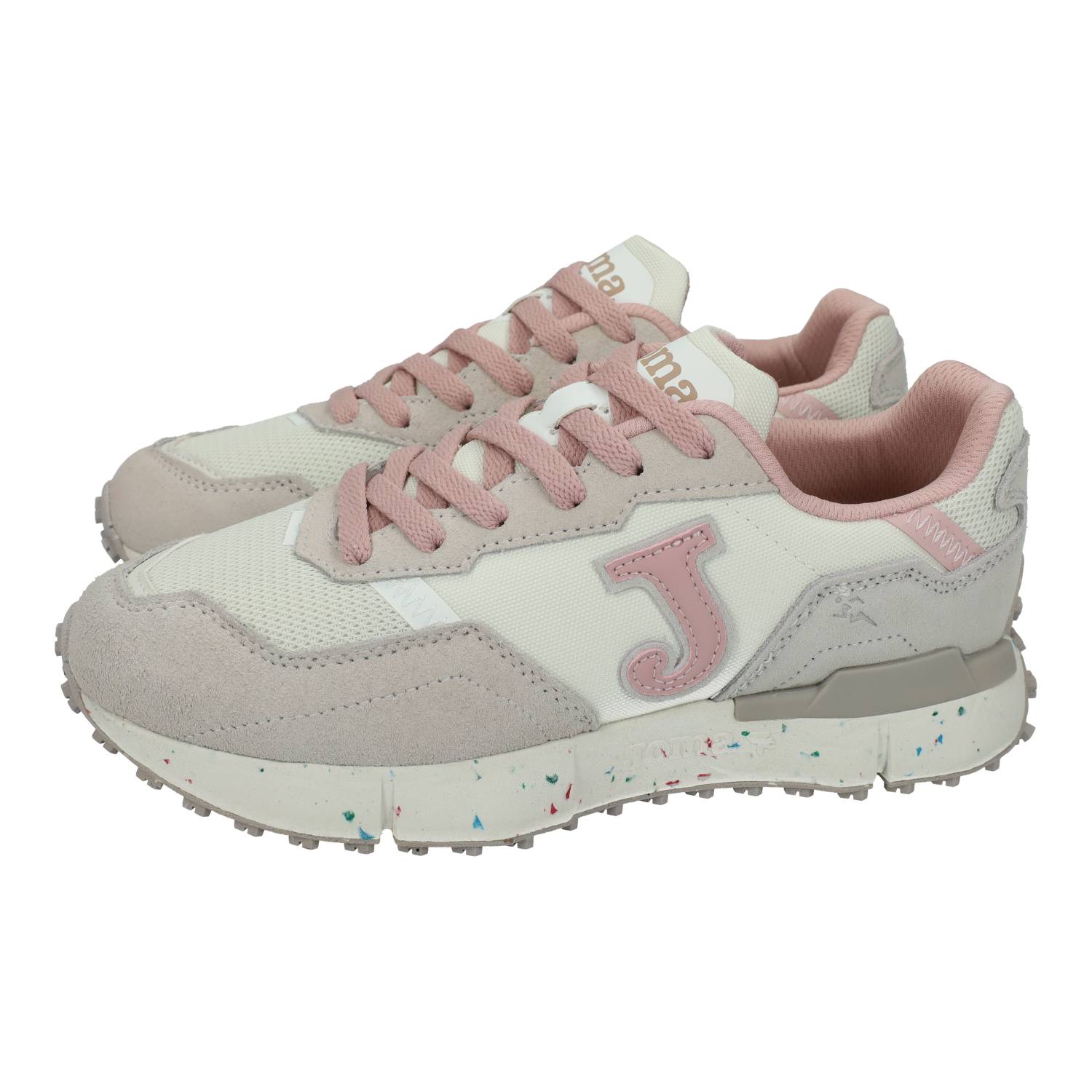 Deportivos marca JOMA para mujer en color beige. Zapatillas Joma Urbanas Mujer con Suela Reciclada y Refuerzos de Serraje