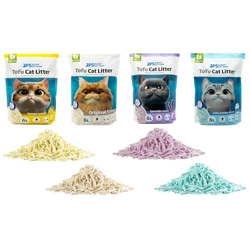 UD - SUPER COMBO de Arena Aglomerante de Tofu para Gatos sin Polvo 6L | Control de Olores | Desechable en Inodoro