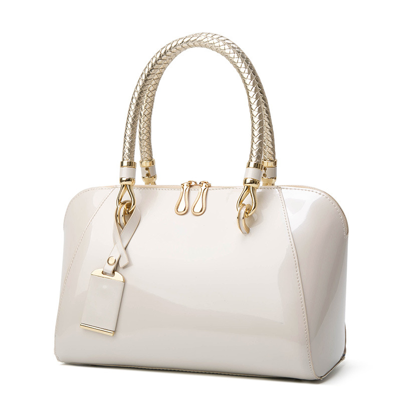 Elegante bolso bandolera/de hombro, bolso de mano de charol para mujer, billetera para mujer