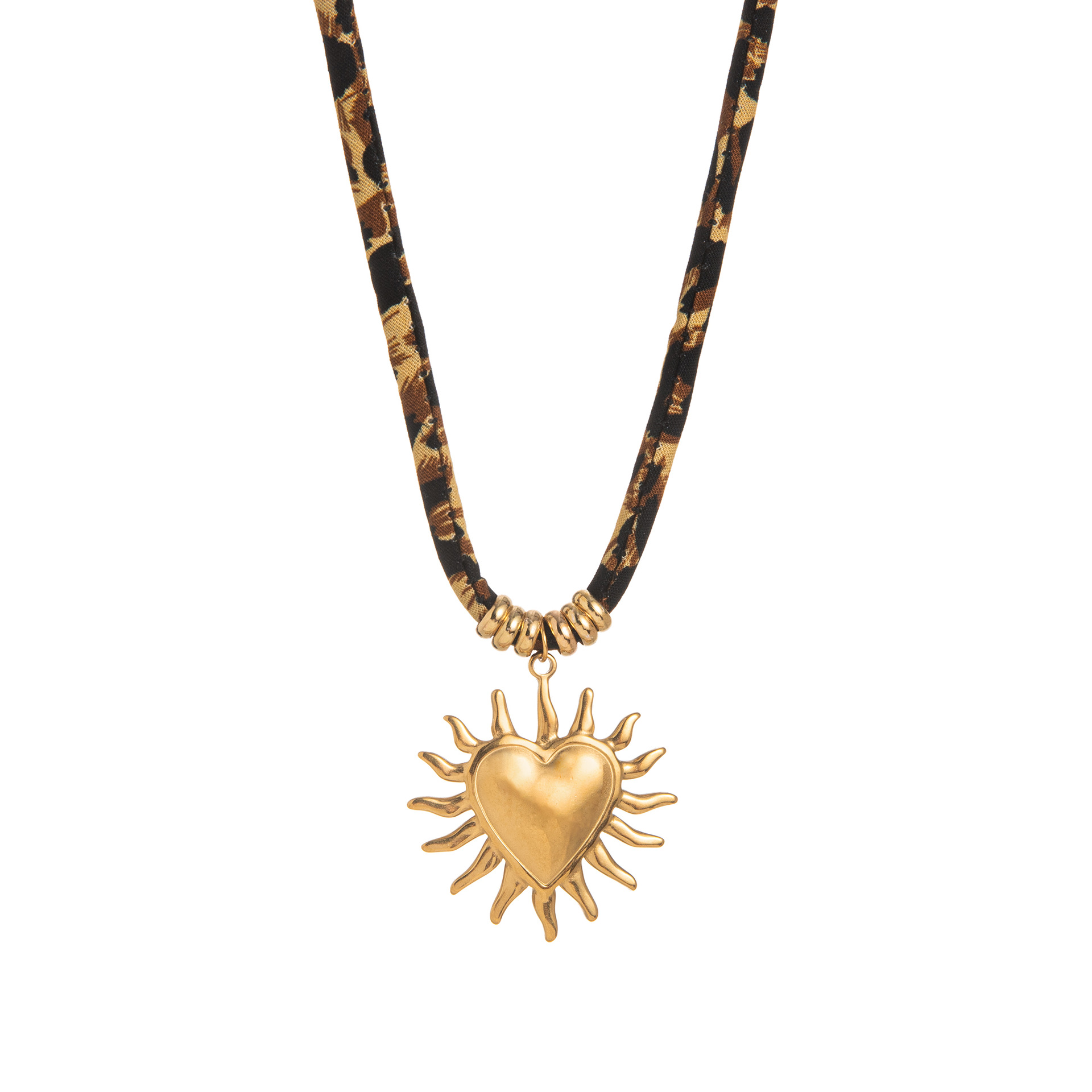 Colgante de acero inoxidable con cordón de felpa estilo leopardo - Diseño femenino versátil para temporada otoño-invierno