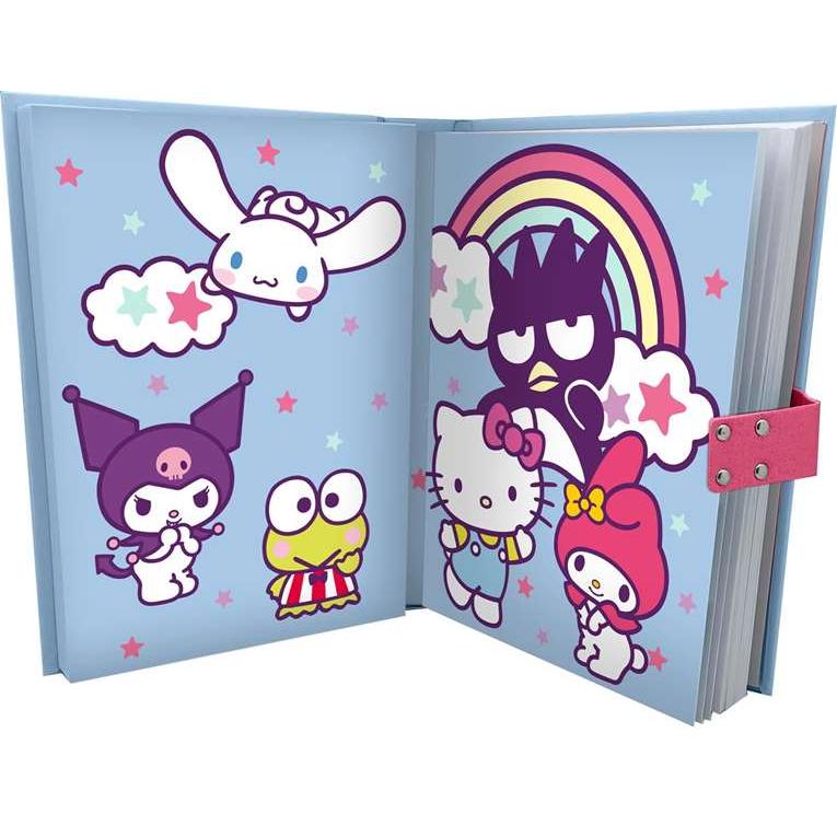 Diarios Secretos Hello Kitty and Friends y Kuromi, con Bolígrafo de Tinta Mágica, cierre con candado y llaves, incluye pegatinas y accesorios, set infantil para regalo