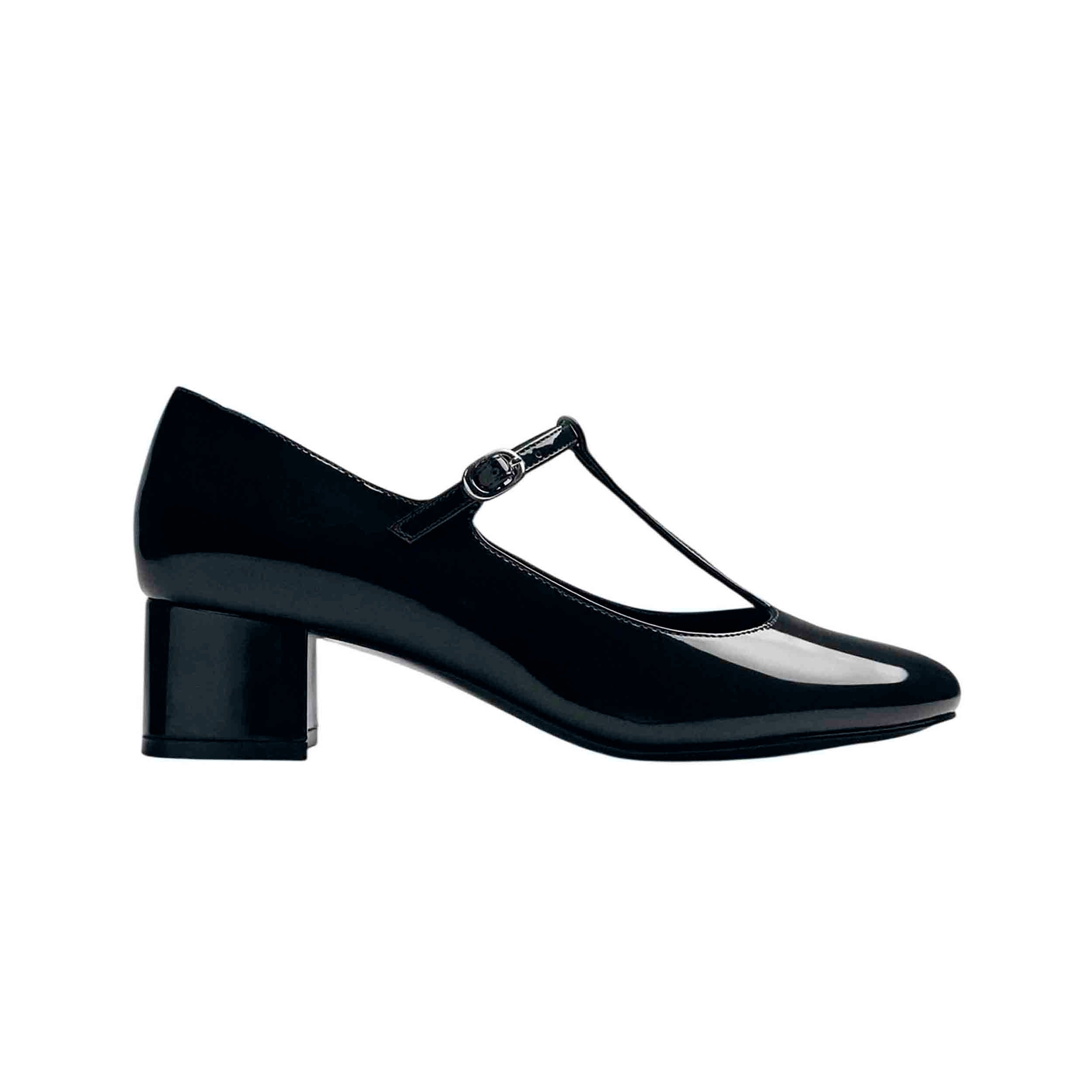 Gioseppo - Zapatos Mary-Jane 80805 para mujer de poliuretano con efecto charol, tacón bloque 3,5 cm y cierre hebilla ajustable