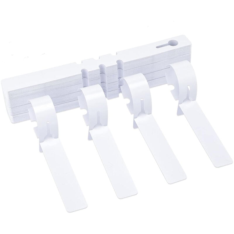 100 etiquetas para jardín, etiquetas para árboles, 2 x 21 cm, plástico blanco para huerto