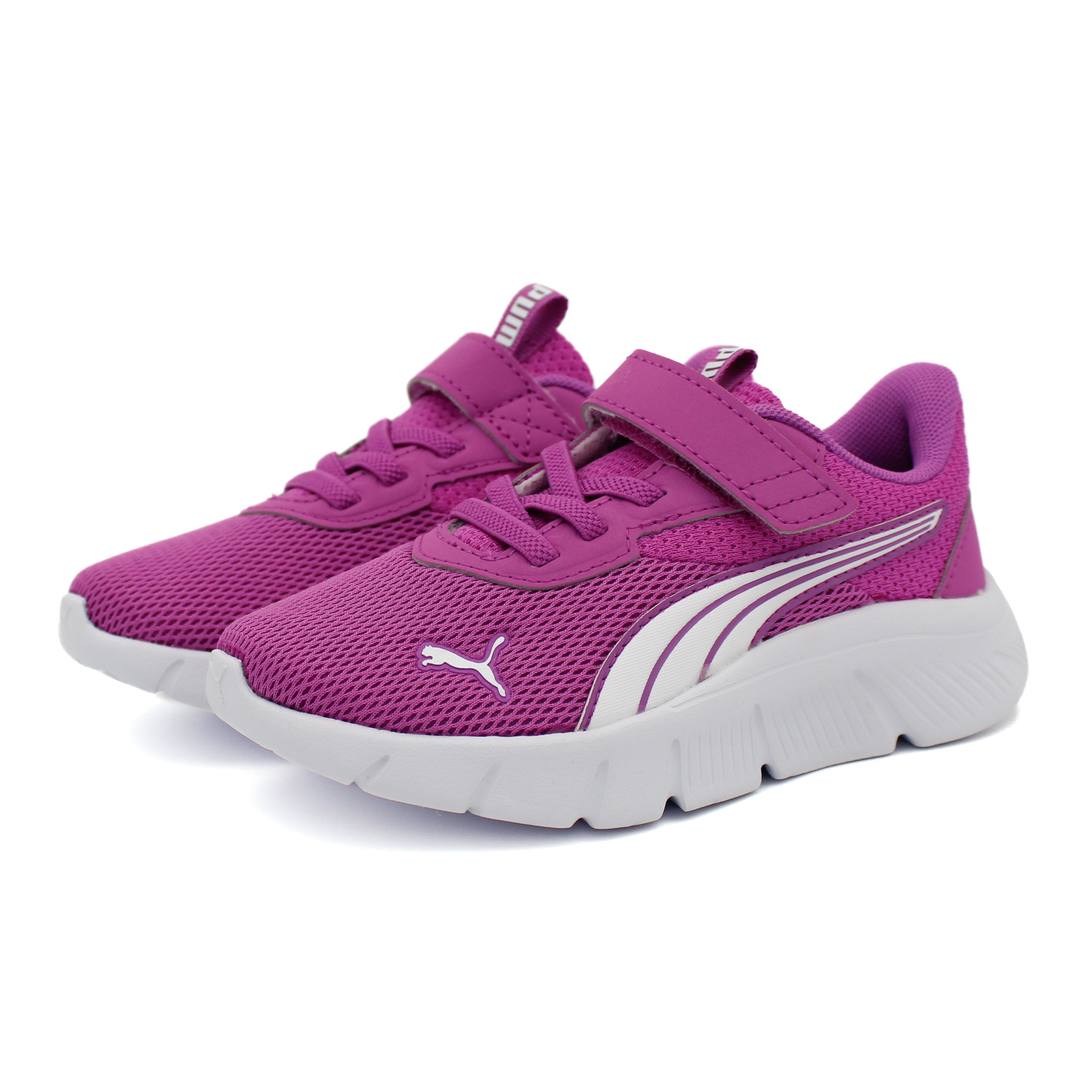 Zapatillas PUMA FlexFocus Modern AC+ PS en azul y morado con cierre de velcro