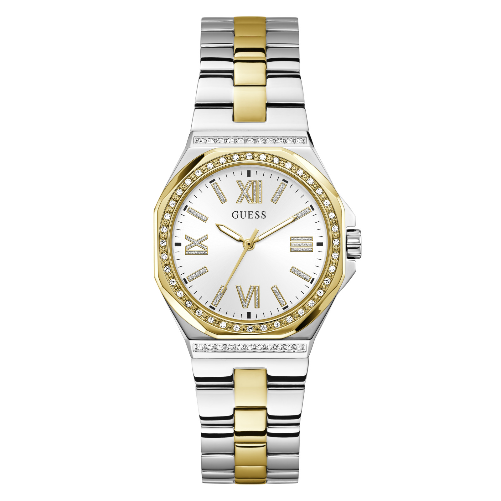 Guess Reloj Mujer Caja De Acero Pulsera Acero De Color Bicolor Resistente Al Agua 5 Atm Gw1095l3