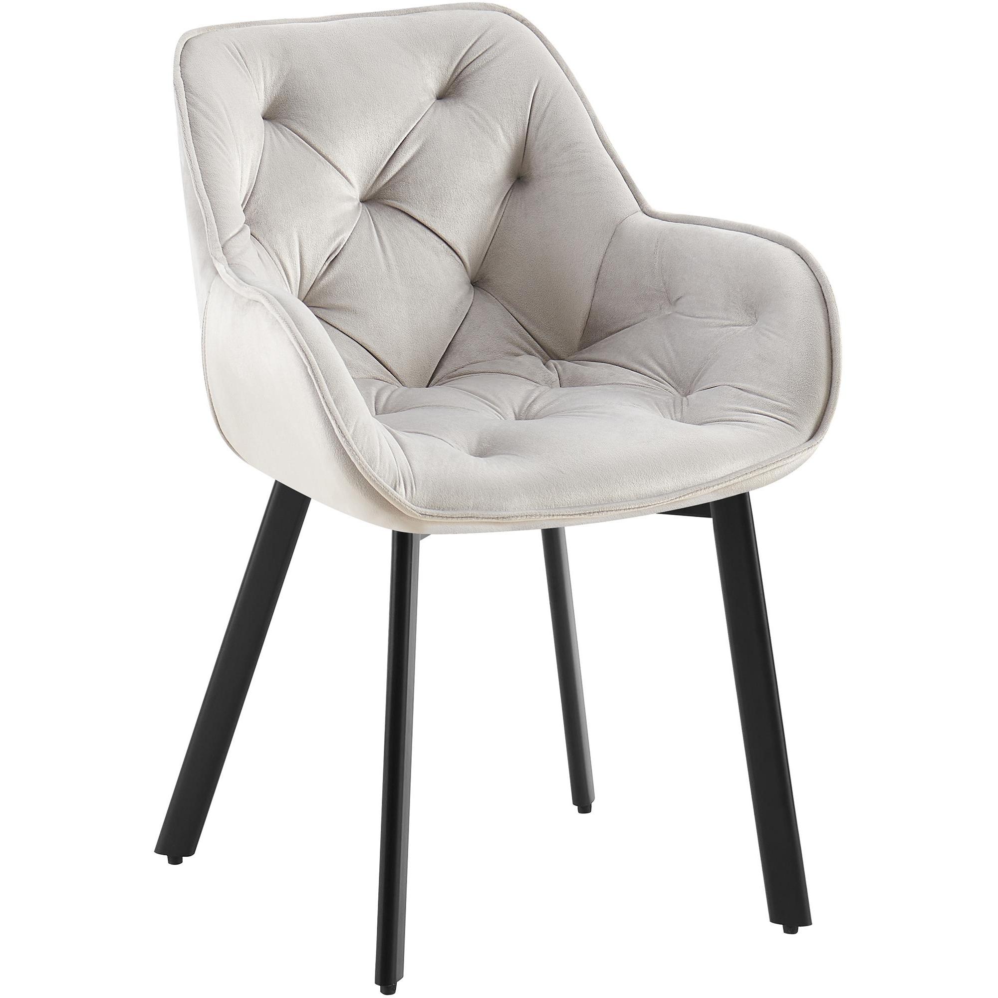 Silla de comedor Antigo con funda de terciopelo Gris