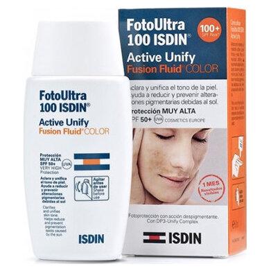 Isdin Fotoultra 100 Active Unify Fusion Fluid Color Antimanchas Spf 50+, 50 Ml