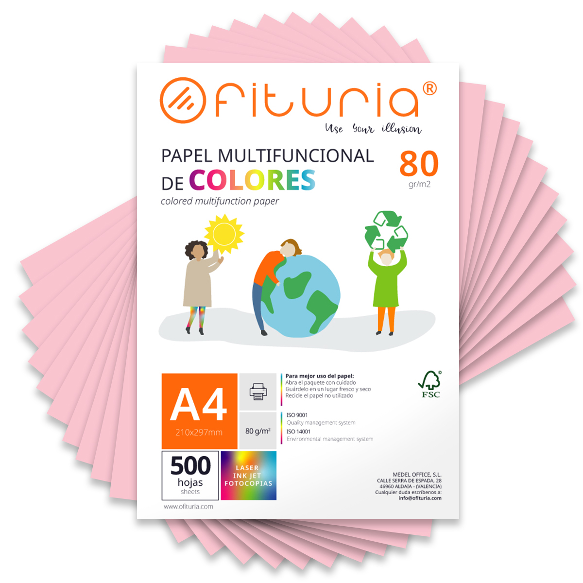 Folios de Colores, Packs de Hojas A4 80gr – Papel de Colores para Manualidades, Impresora, Scrapbooking – Folios Colores – Ideal Origami, Papiroflexia, Oficina y Escuela