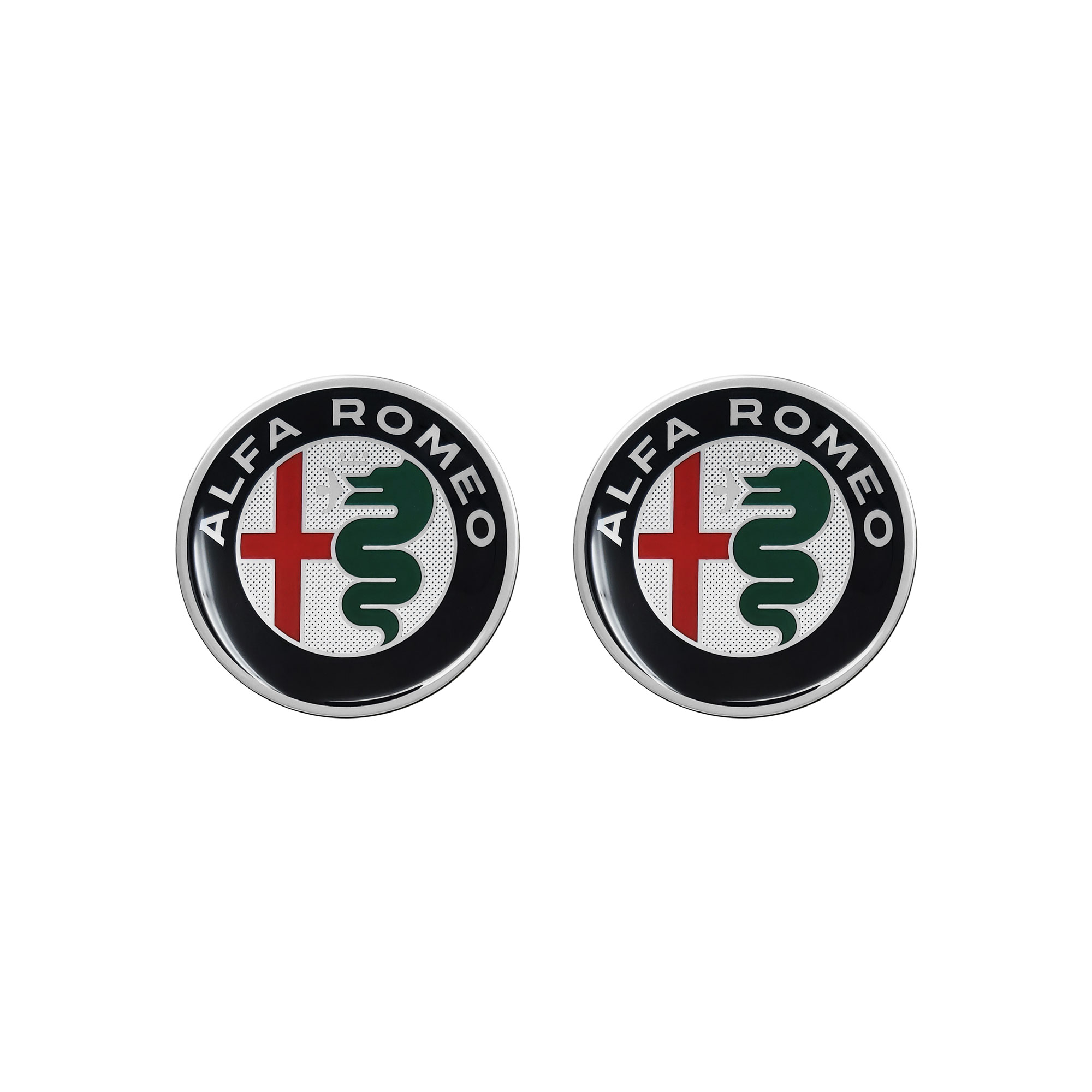 Alfa Romeo 3D Logo Oficial 2 Piezas Pegatina 12 mm