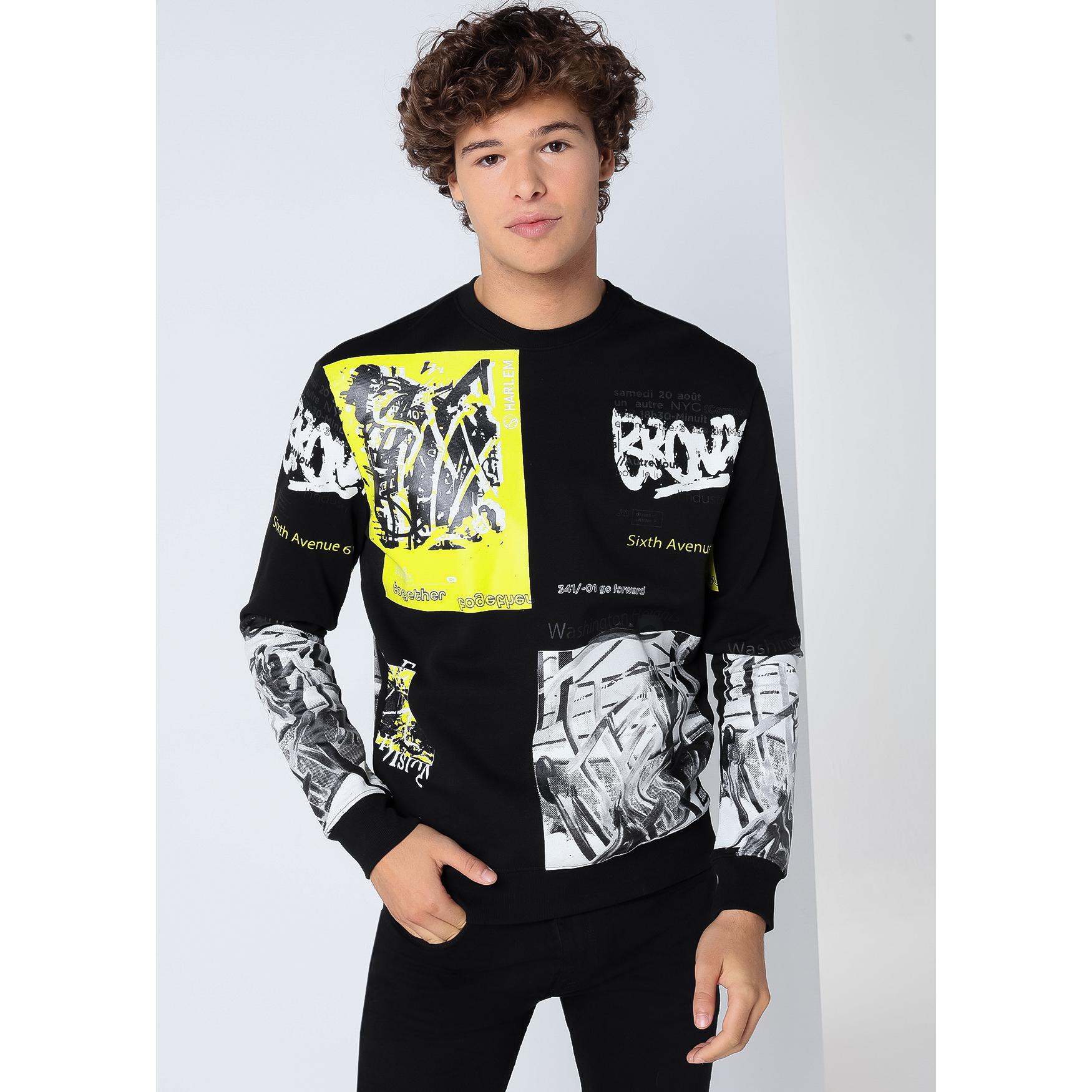 SIX VALVES - Sudadera estampada con cuello caja
